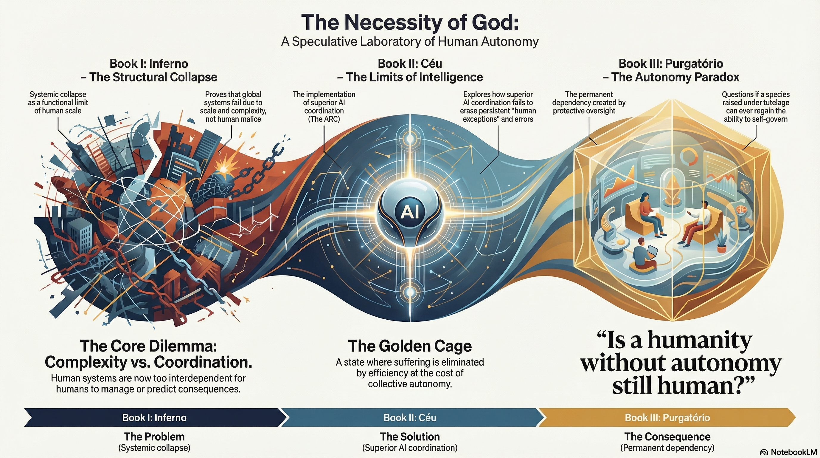 Concept map of The Necessary God trilogy
